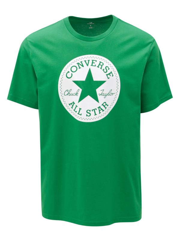 Zelené pánske tričko s potlačou Converse Chuck Patch