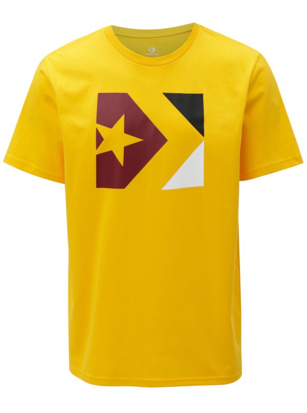 Žlté pánske tričko s potlačou Converse Chevron Tri Color