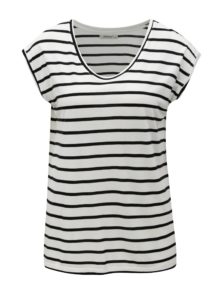 Čierno-biele pruhované basic tričko Haily´s Juna