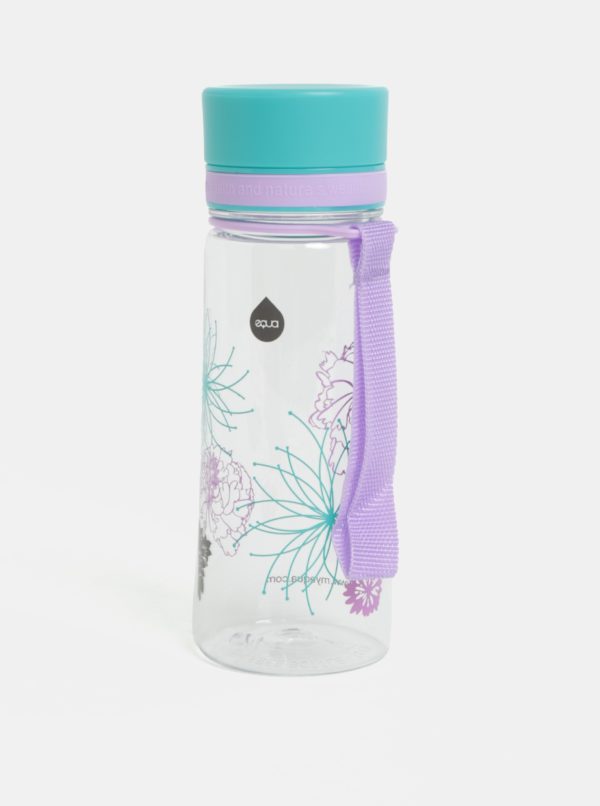 Plastová fľaša s potlačou kvetov EQUA 400 ml