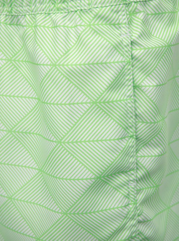 Krémovo-zelené vzorované pánske plavky Quiksilver