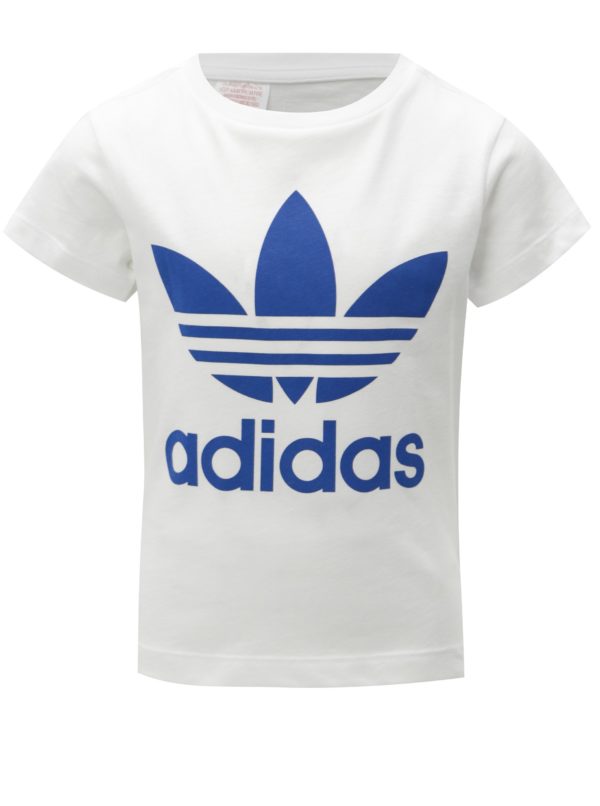 Biele chlapčenské tričko s potlačou adidas Originals Trefoil