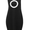 Čierne balónové šaty s potlačou kruhu Mikela da Luka