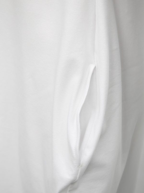 Biele balónové šaty s čiernou poltačou Mikela de Luka