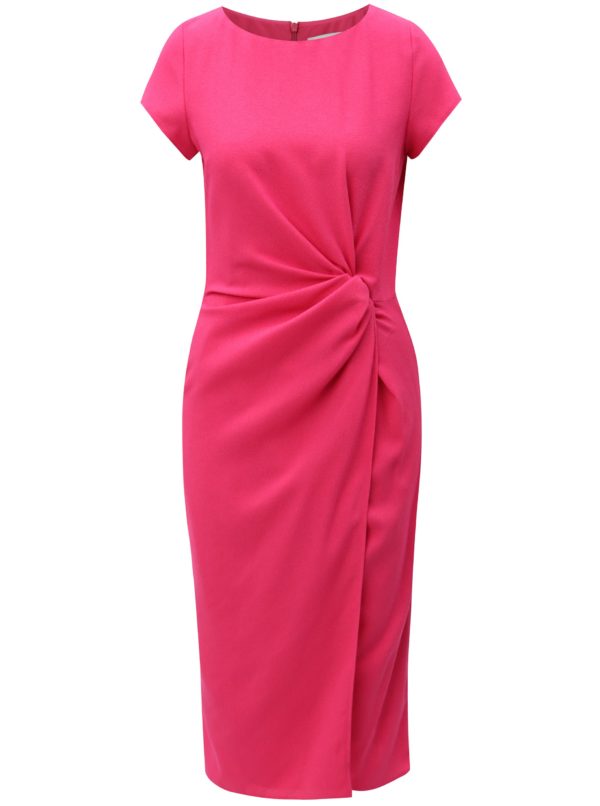 Ružové šaty s riasením na boku Dorothy Perkins