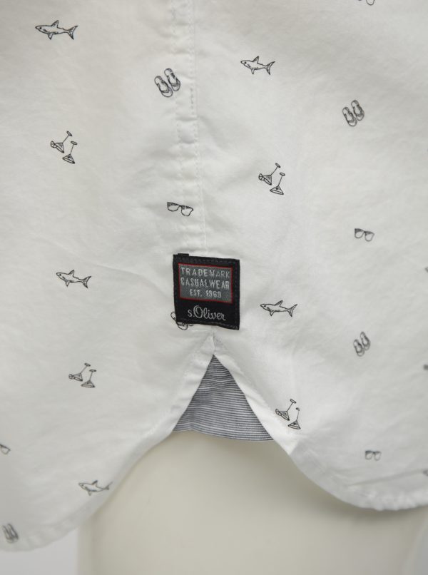 Biela pánska slim vzorovaná košeľa s.Oliver