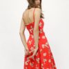 Červené kvetované šaty na ramienka Dorothy Perkins Tall