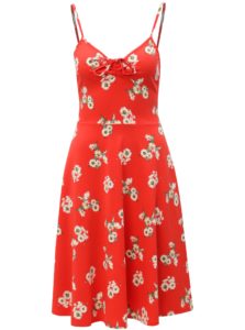 Červené kvetované šaty na ramienka Dorothy Perkins Tall