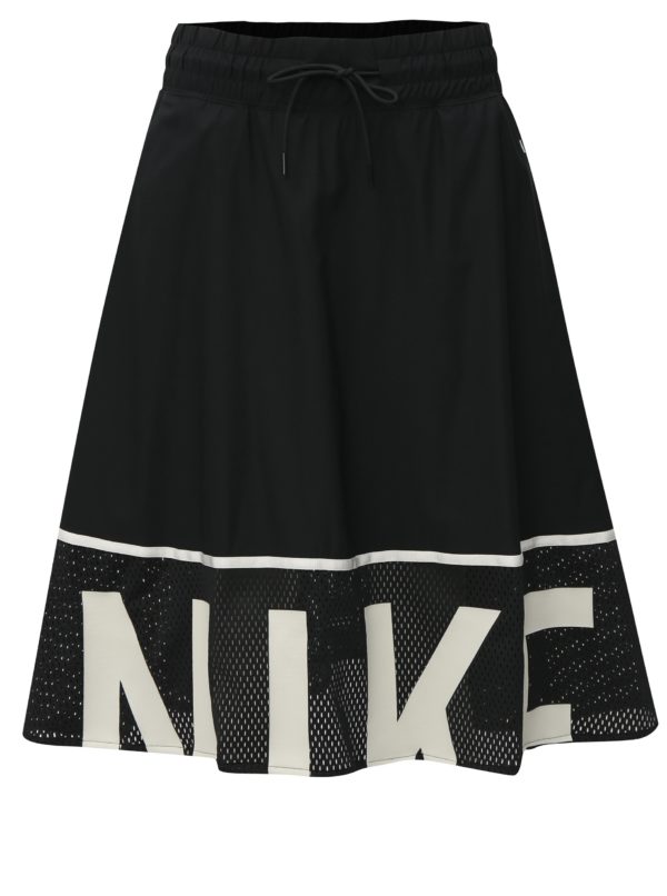 Bielo-čierna sukňa s elastickým pásom Nike Mesh