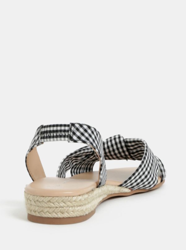 Čierno-biele kockované sandále Dorothy Perkins