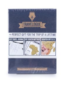 Modrý cestovný denník so stieracími mapami Luckies Travelogue