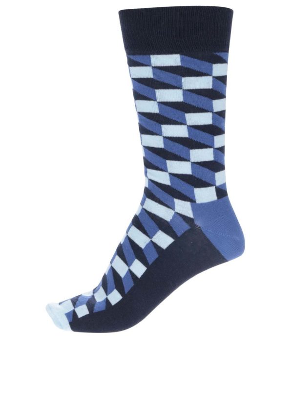 Modré pánske ponožky Happy Socks Filled Optic