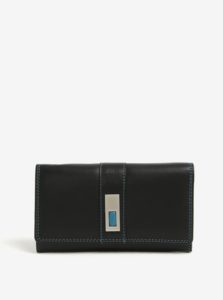 Čierna dámska kožená prešívaná peňaženka KARA