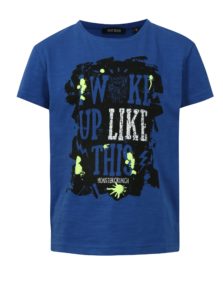 Tmavomodré chlapčenské tričko s potlačou Blue Seven
