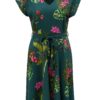 Tmavozelené kvetované šaty Dorothy Perkins