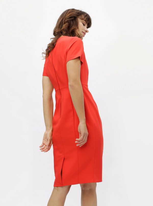 Červené puzdrové šaty s hranatým výstrihom Dorothy Perkins