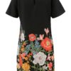 Čierne kvetované šaty s krátkym rukávom Dorothy Perkins