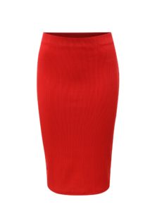 Červená puzdrová rebrovaná sukňa Dorothy Perkins