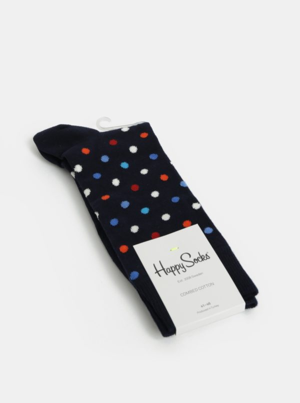 Modré vzorované pánske ponožky Happy Socks Dot