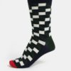 Zeleno-modré pánske ponožky Happy Socks Filled Optic Sock