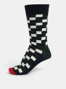 Zeleno-modré pánske ponožky Happy Socks Filled Optic Sock
