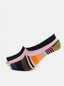 Súprava troch párov dámskych nízkych ponožiek v modrej a ružovej farbe Happy Socks 3-Pack Stripe Liners