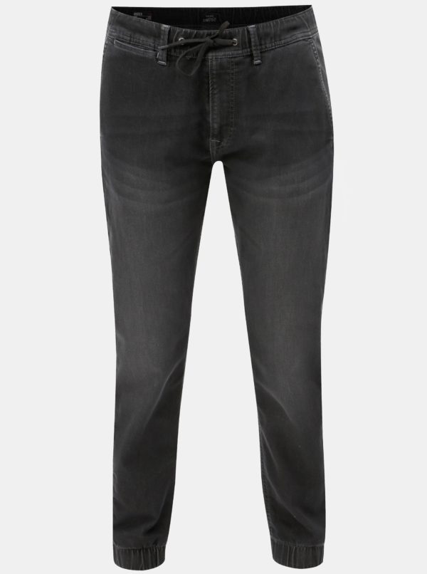 Čierne pánske nohavice s elastickým pásom Pepe Jeans