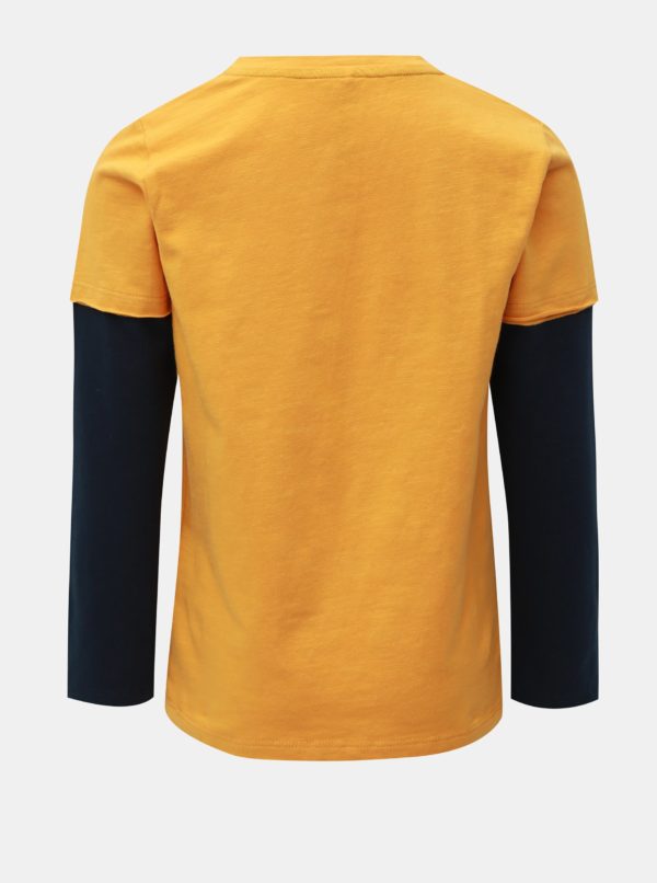 Žlto-modré chlapčenské tričko s dlhým rukávom Name it
