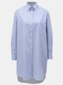Bielo-modré voľné košeľové šaty VAVI