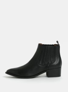 Čierne kožené chelsea topánky Selected Femme