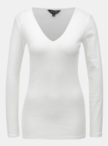 Biele tričko s dlhým rukávom Dorothy Perkins