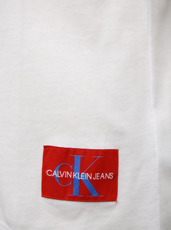 Biele dámske tričko s nášivkou Calvin Klein Jeans