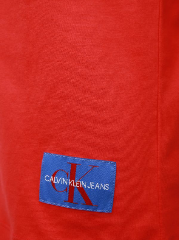 Červené dámske tričko s nášivkou Calvin Klein Jeans