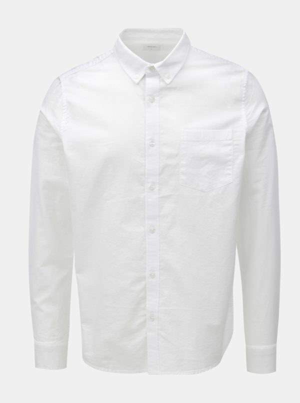 Biela košeľa s náprsným vreckom a dlhým rukávom Burton Menswear London