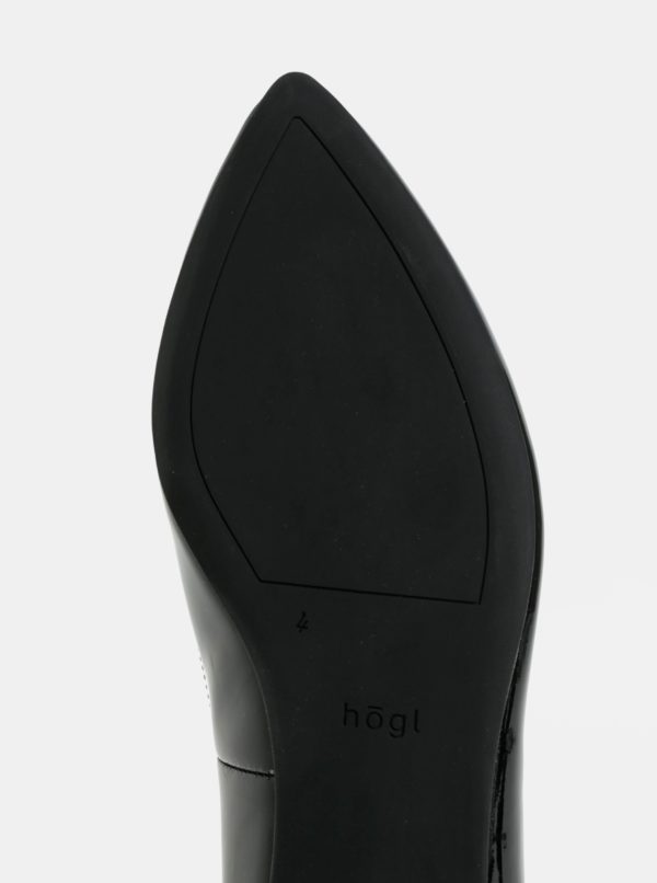 Čierne kožené lesklé baleríny Högl