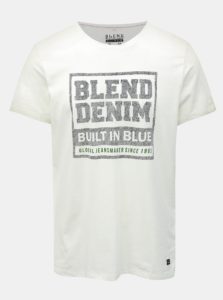 Biele regular tričko s krátkym rukávom a potlačou Blend