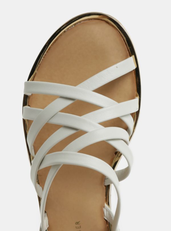 Biele dámske kožené sandále Tommy Hilfiger