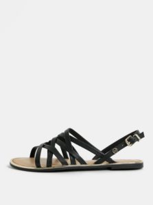 Čierne dámske kožené sandále Tommy Hilfiger