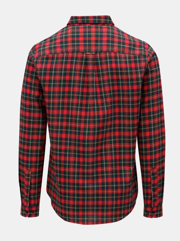 Červená károvaná košeľa s náprsným vreckom Burton Menswear London