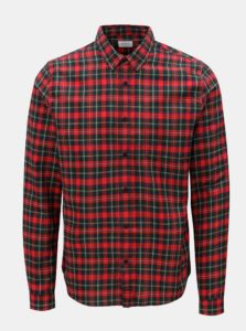 Červená károvaná košeľa s náprsným vreckom Burton Menswear London