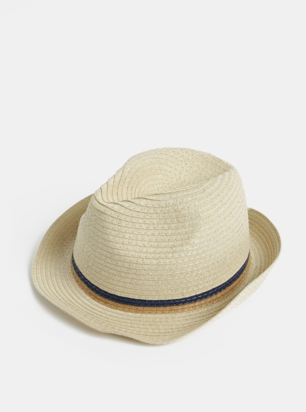Béžový klobúk s pruhmi Burton Menswear London
