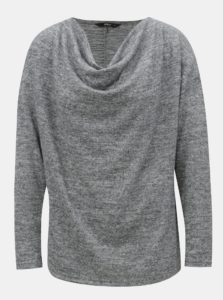 Sivý melírovaný sveter s dlhým rukávom ONLY Elcos