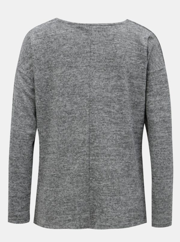 Sivý melírovaný sveter s dlhým rukávom ONLY Elcos