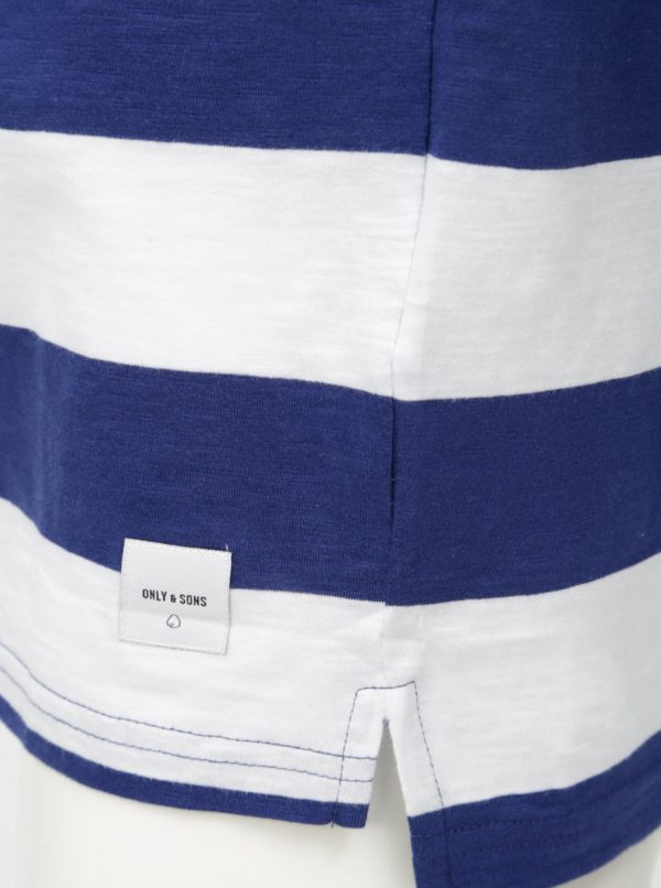 Bielo-modré pruhované tričko ONLY & SONS Dontell