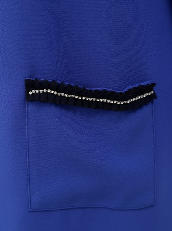 Modré šaty s vreckami a 3/4 rukávom Rich & Royal