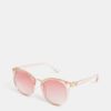 Ružové dámske transparentné slnečné okuliare Jeepers Peepers