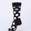 Ćierne unisex ponožky s farebnými bodkami Happy Socks Big Dots