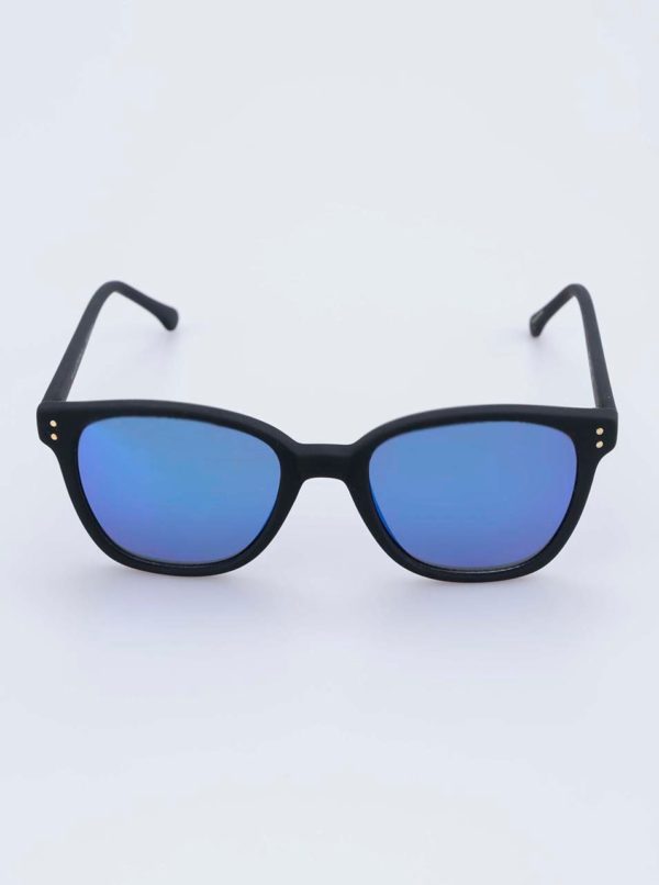 Čierne unisex slnečné okuliare s modrými polarizačnými sklami Komono Renee