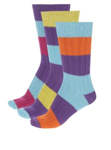 Súprava troch unisex pruhovaných farebných ponožiek Oddsocks Rocky