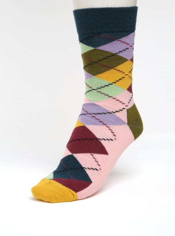 Farebné dámske kárované ponožky Happy Socks Argyle